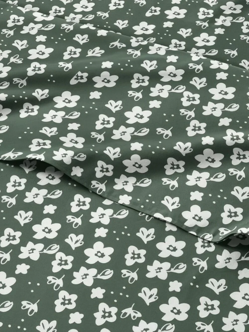 Floral Queen 4-Piece Sheet Set - Soft, Breathable, Cooling Bedding - Green